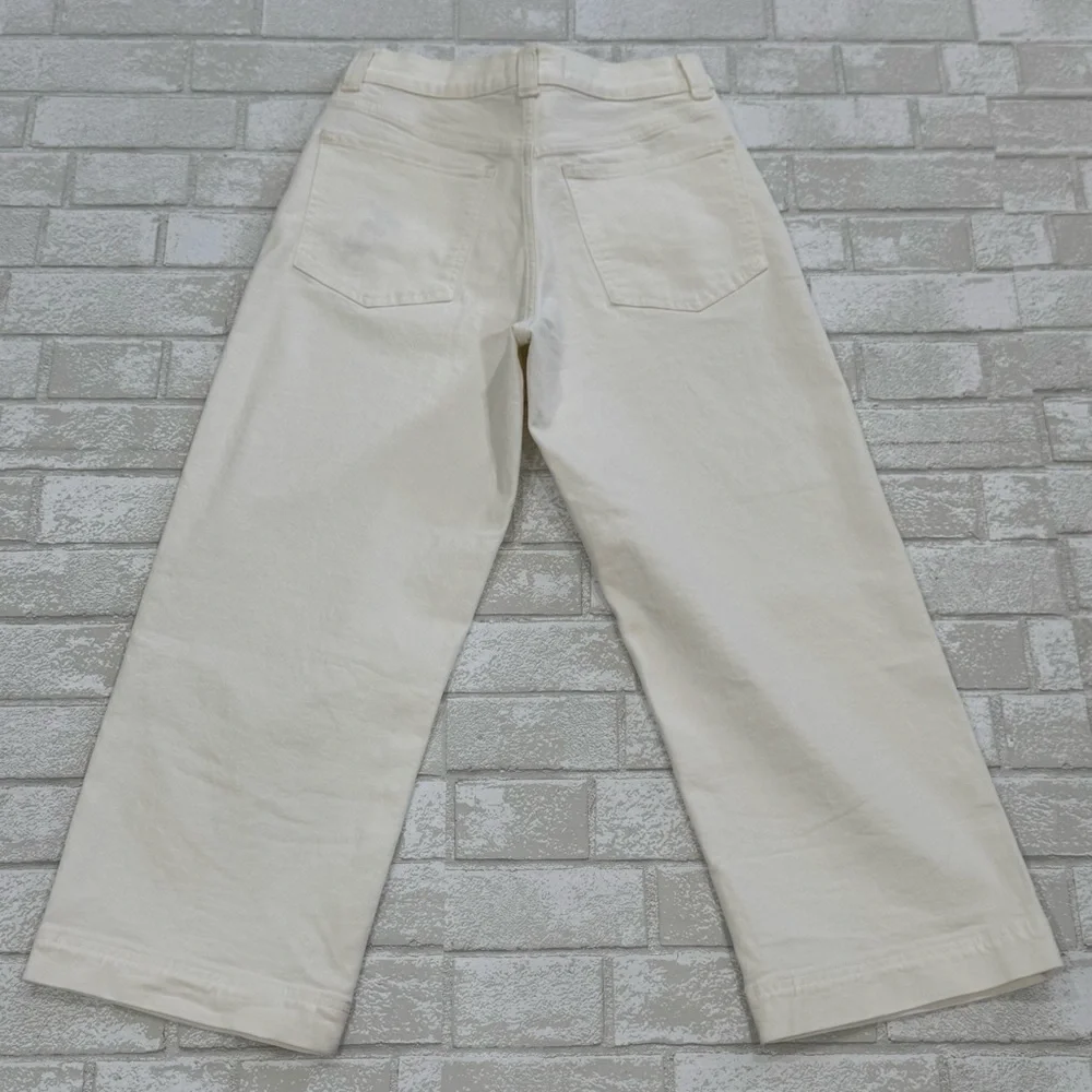 Madewell The Petite Perfect Vintage Wide-Leg Crop Jean in Tile White - Sz - 28P - Picture 4 of 14